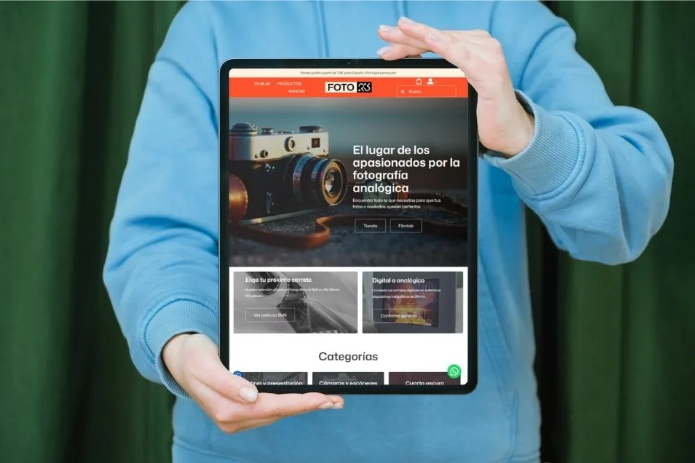 Rediseño de tienda online Foto R3 tablet
